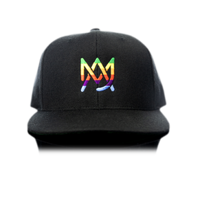 MJ Arsenal Rainbow Logo Hat - Black Cap Front View with Fun & Novelty Design