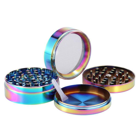 PILOT DIARY Titanium Grinder in Blue with multiple compartments, including kief catcher.