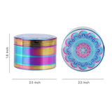 PILOT DIARY Titanium Grinder Blue with intricate mandala design, side and top view