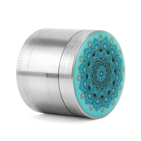 PILOT DIARY Mandala Grinder Silver 2.5 inches with Detailed Embossing - Side View