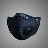 Myster Mask in black, side view, featuring adjustable straps and discreet design, imported by Crowdship
