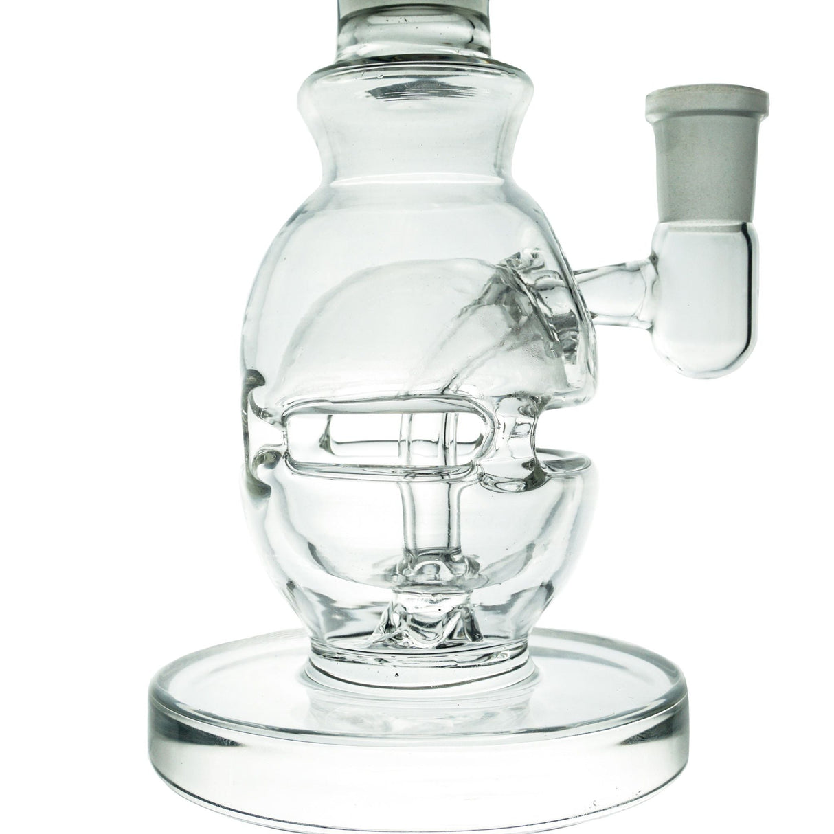 Freeze Pipe Mini Rig with glycerin chamber for cool smoke, front view on white background