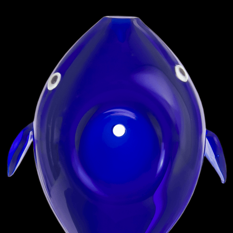MJ Arsenal Moby Hand Pipe in Blue - Top View with Stone Material Finish