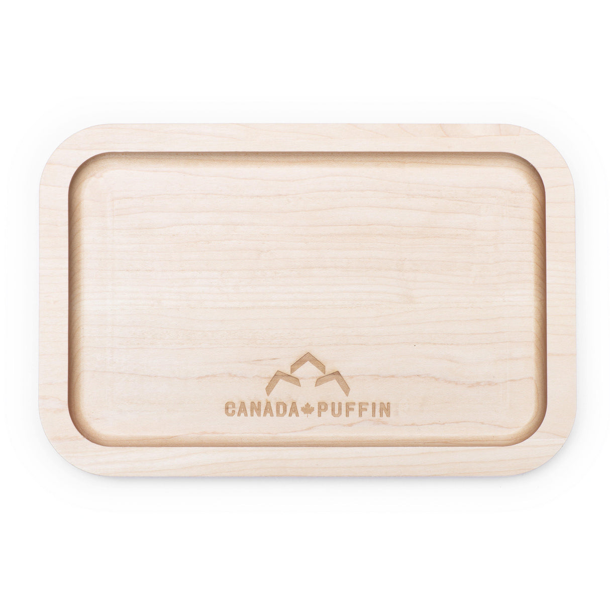 Muskoka Rolling Tray by Canada Puffin - Top View of Natural Wood Finish