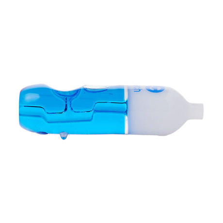 Cheech Glass 4.5" Blue Glycerin Pipe - Freezable, Side View on White Background