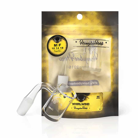 Honeybee Herb Whirlwind Banger - 14MM 90 Degree - Clear Quartz on Retail Card