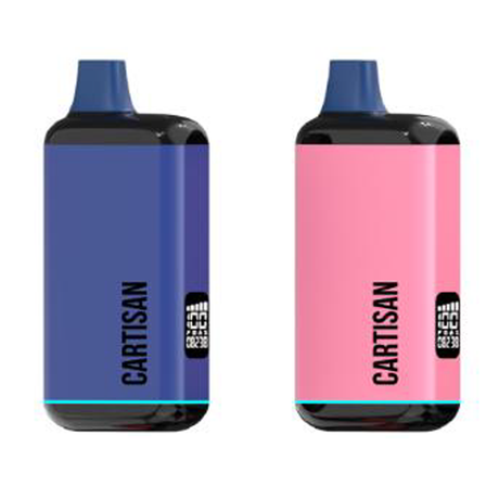 Cartisan Veil Bar Pro Vaporizers in Blue and Pink, Front View, Portable Smart Wax Vaporizer