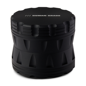 Human Grade Grinder 2A Black - 2.5" 4-Piece Herb Grinder - Front View