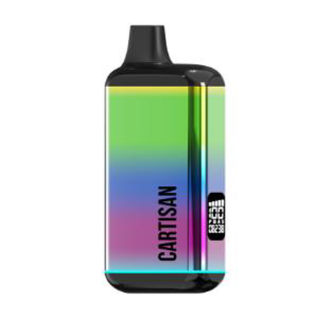 Cartisan Veil Bar Pro Vaporizer in Rainbow, front view, portable with ceramic insert for dabbing