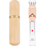 Canada Puffin Northern Lights Preroll and Taster Pipe Holder, Front View with Maple Wood