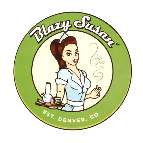 Blazy Susan Silicone 8" Dab Mat with cartoon illustration, ideal for glass protection & travel