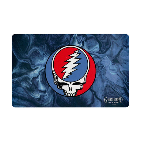 Grateful Dead Steal Your Face Vinyl Dab Mat on Marble Background, Durable & Easy to Clean