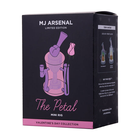 MJ Arsenal The Petal Rig packaging, Valentine's 2024 edition with quartz bucket, side view