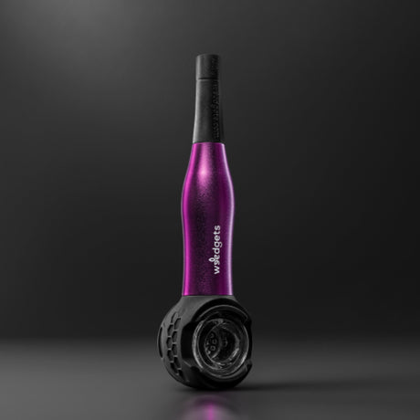 Weedgets Maze-X Pipe in Purple - Waterless Filtering Pipe Front View on Dark Background