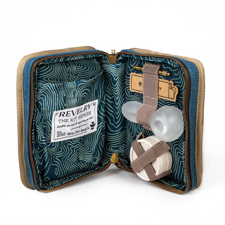 Revelry Supply - The Pipe Kit open view showing smell proof compartments and included accessories