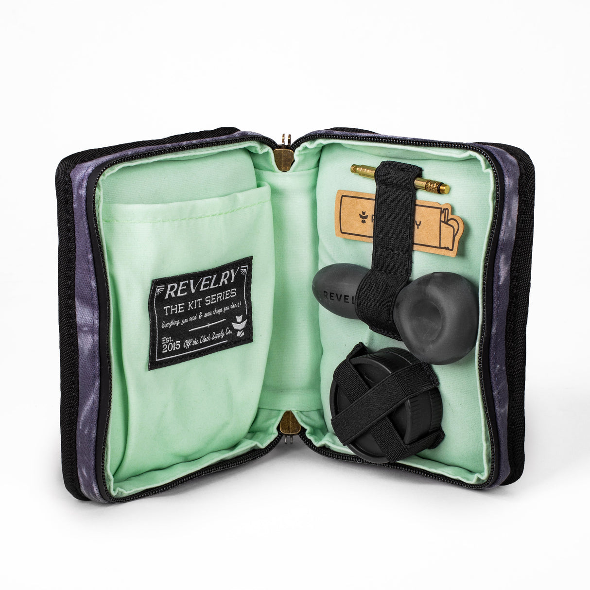 Revelry Supply - The Pipe Kit open view showing smell proof compartments and accessories