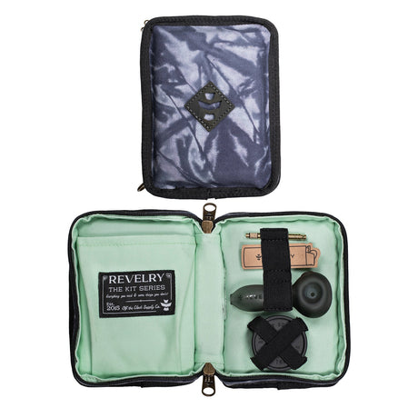 Revelry Supply The Pipe Kit in Tie Dye - Open View Showing Compartments and Contents