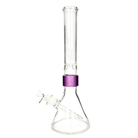 Prism CLEAR TALL BEAKER SINGLE STACK in Purple - Front View with Removable Downstem