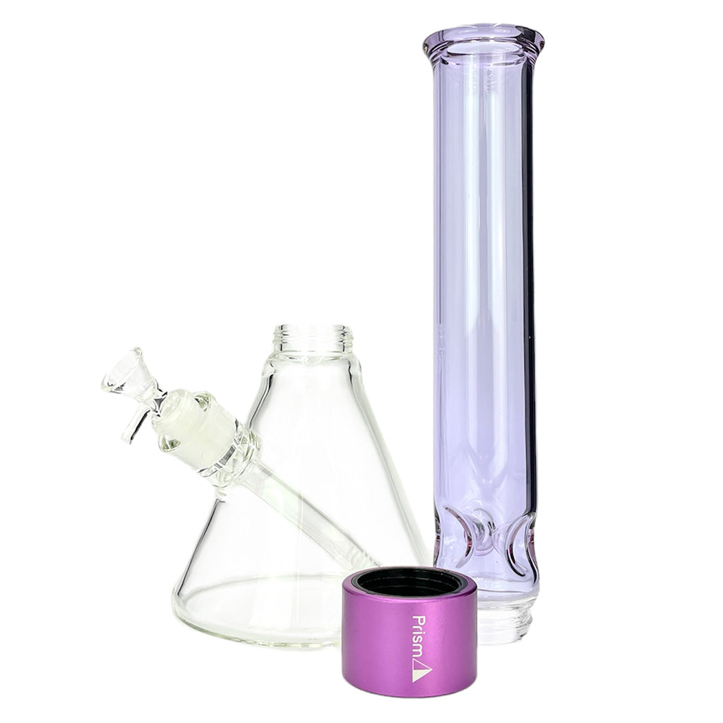 Prism HALO Tall Beaker Single Stack with Clear Glass Bowl and Purple Accents