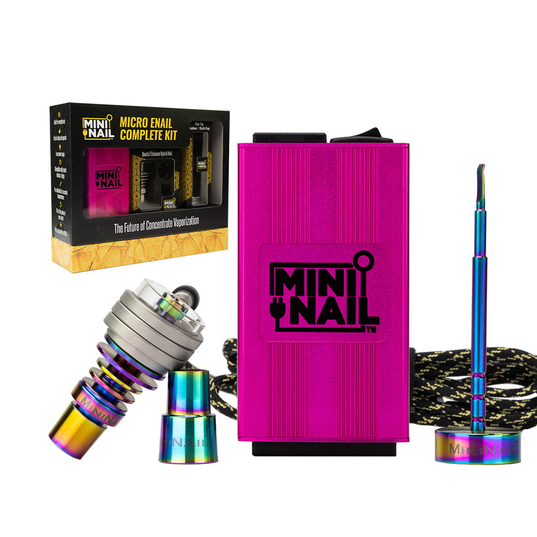 MiniNail Quartz Hybrid Deep Dish E-Nail Kit in Pink with Controller and Dab Tool