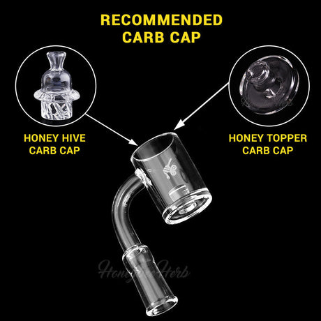 CORE REACTOR QUARTZ BANGER at 90° angle by Honeybee Herb with recommended carb caps