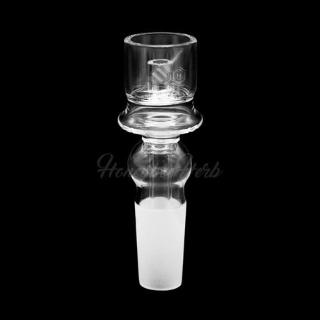 Honeybee Herb CORE REACTOR BARREL QUARTZ NAIL, clear, 10mm male joint, front view on white background