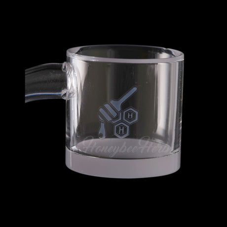 Honey & Milk XL Bevel Quartz Banger at 90° angle by HoneybeeHerb, clear, flat top, 25mm