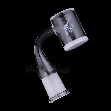 Honey & Milk Bevel Quartz Banger 90° Degree, 14mm Female Joint, Clear, for Dab Rigs - Side View