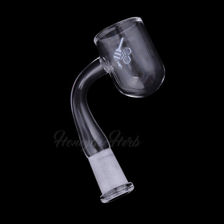 Honeybee Herb Quartz Banger with 90° Angle, Clear Flat Top Design, 25mm for Dab Rigs