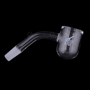 Honeybee Herb Quartz Banger with 45° Angle - Clear, 10mm Male Joint, Side View