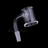 Honeybee Herb Honey Mug Quartz Banger 90°, 10mm Male Joint, Clear, Side View