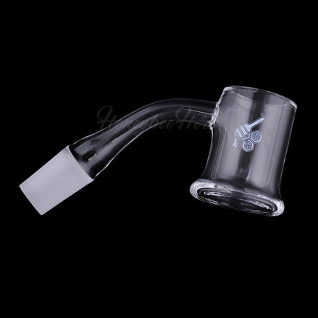 Honeybee Herb Quartz Banger at 45° angle, 14mm male joint for dab rigs, clear flat top design