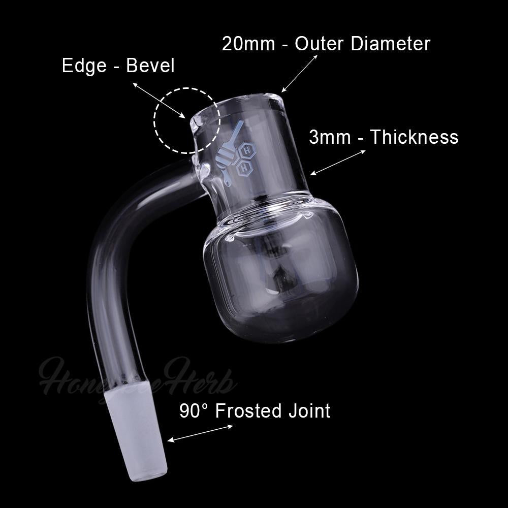Honey Kettle Quartz Banger 90° Degree by Honeybee Herb with 20mm diameter and 3mm thickness