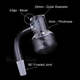 Honey Kettle Quartz Banger 90° Degree by Honeybee Herb with 20mm diameter and 3mm thickness