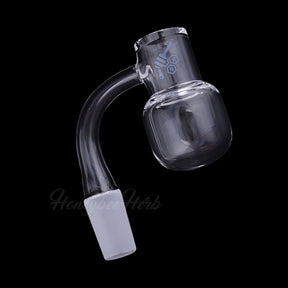 Honey Kettle Quartz Banger, 90° Degree, 14mm Male Joint, Clear Glass, Side View