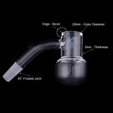 Honey Kettle Quartz Banger at 45° angle with frosted joint, 20mm diameter, 3mm thickness