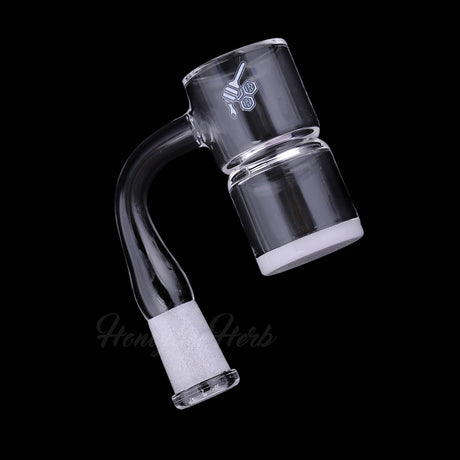 Honey & Milk Bevel Splash Bucket Quartz Banger at 90° Angle for Dab Rigs by Honeybee Herb