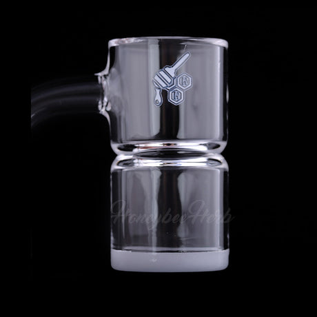 Honeybee Herb Quartz Banger with 90° Joint - Clear, Flat Top, 25mm for Dab Rigs - Front View