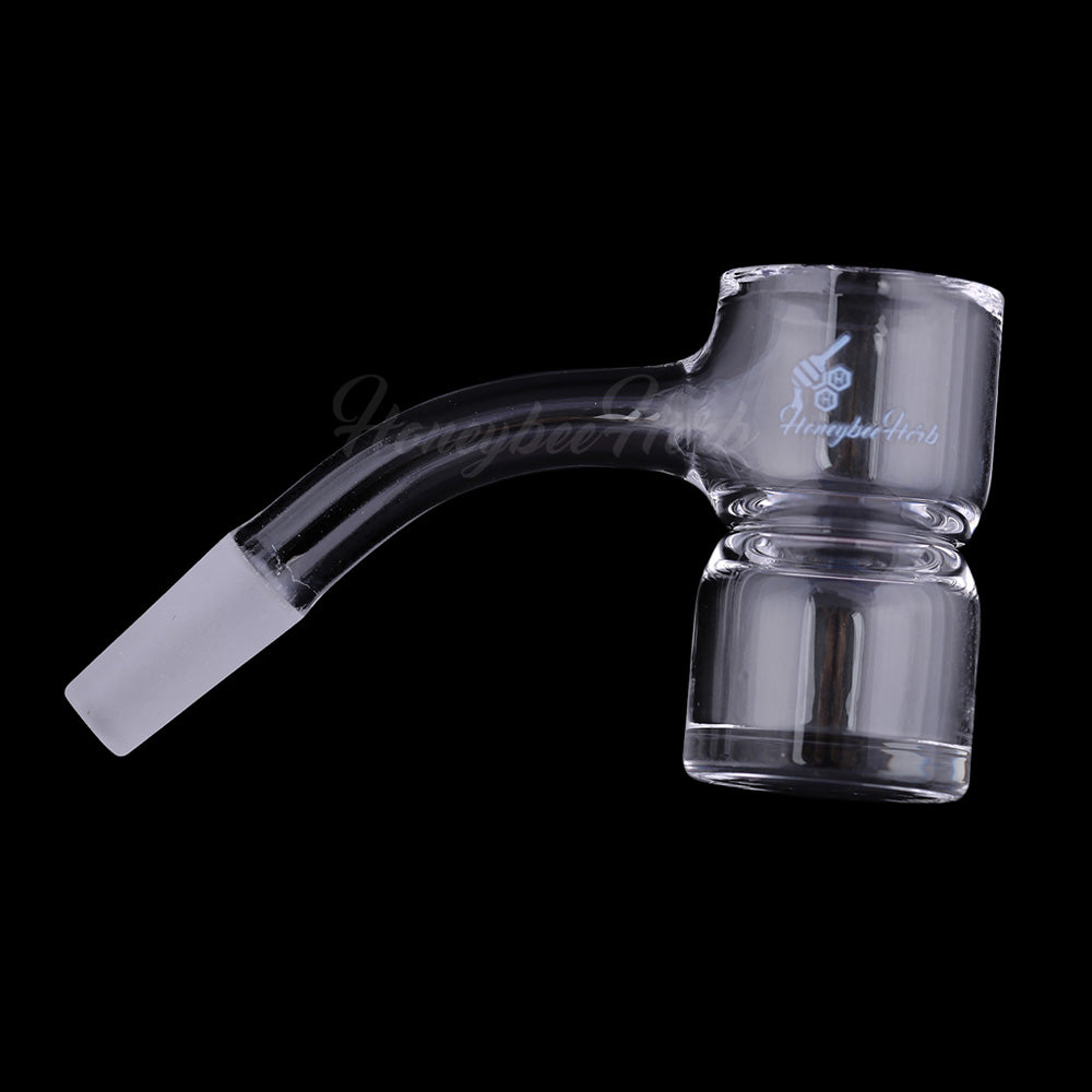 Honeybee Herb Quartz Banger 45° Angle, Clear Flat Top Design for Dab Rigs, 25mm