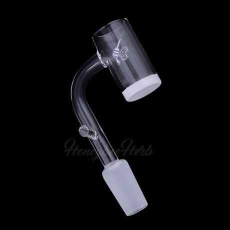 Honey & Milk eNail Quartz Banger at 90° angle, 14mm male joint, clear, for dab rigs
