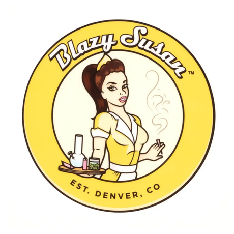 Blazy Susan Silicone 8" Dab Mat featuring a retro waitress design, ideal for glass protection & portability