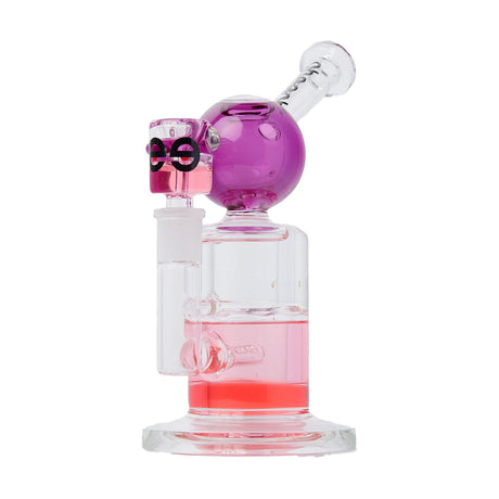 Cheech Glass 8" Triple Glycerin Dual Color Bong in Purple Pink, Front View