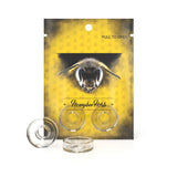 Honeybee Herb Quartz Dishes 25mm for Dab Rigs, Clear Quartz, Front View on Branded Package