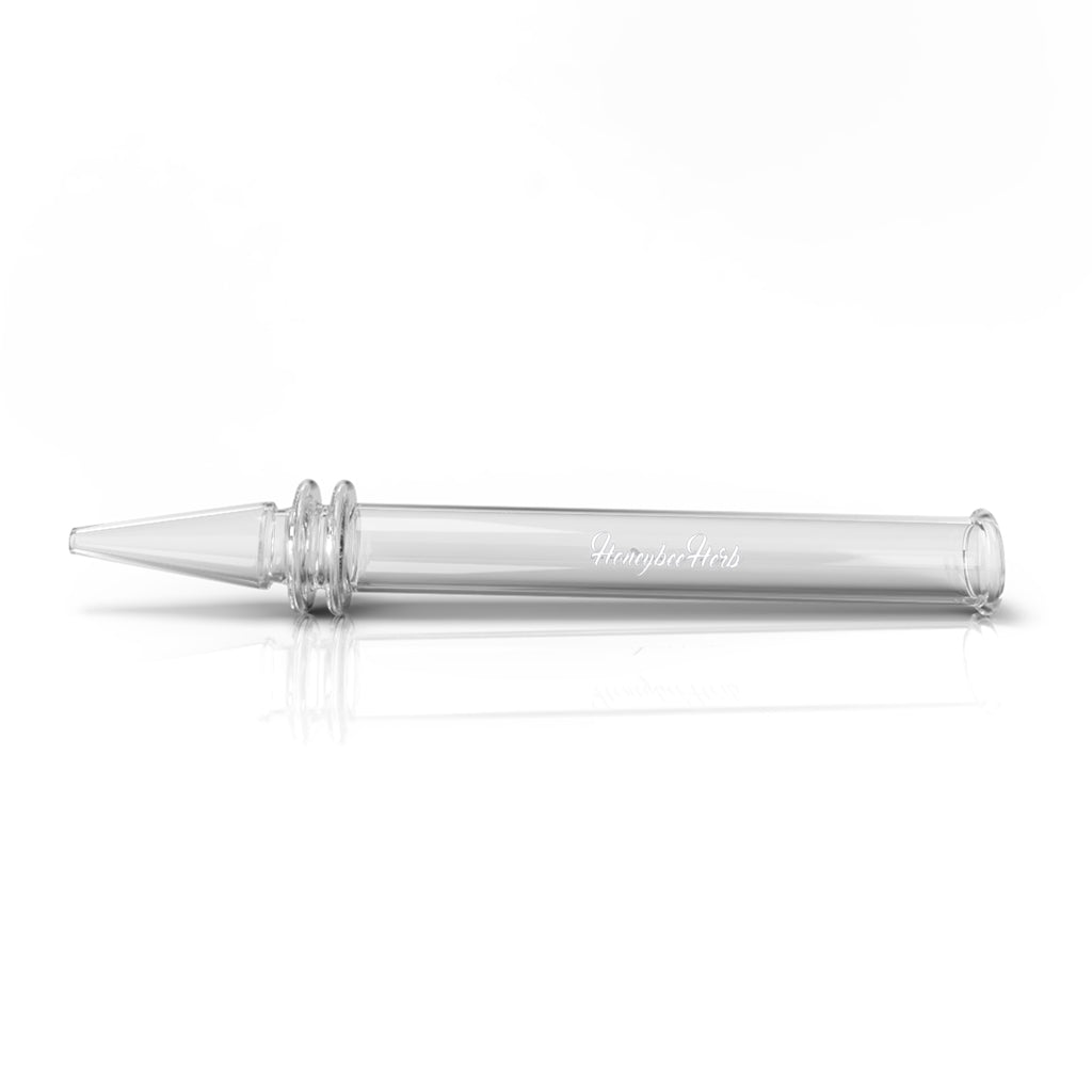 Honeybee Herb Quartz Dab Straw for Concentrates - Clear, Sleek Design - Side View