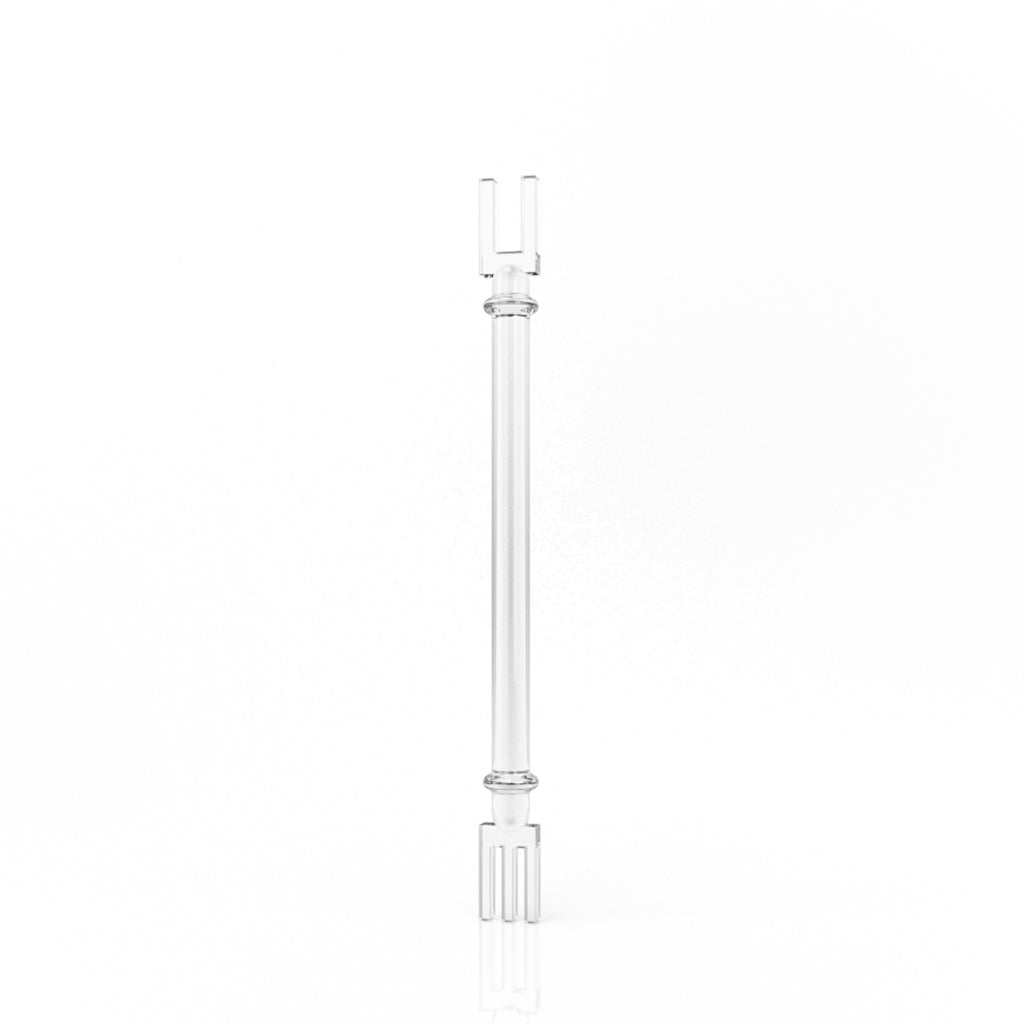 Honeybee Herb Quartz Fork Dabber for Concentrates, Clear Design, Front View on White Background