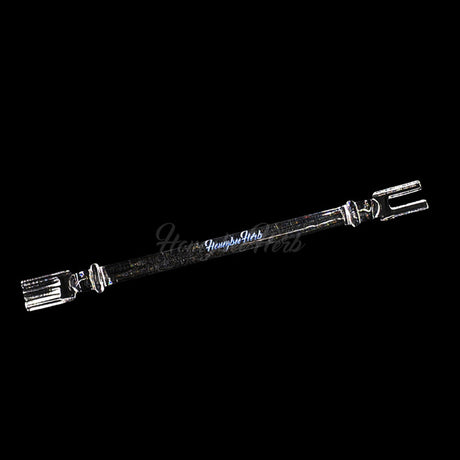 Honeybee Herb Quartz Fork Dabber for Concentrates, Clear Design, Front View on Black Background