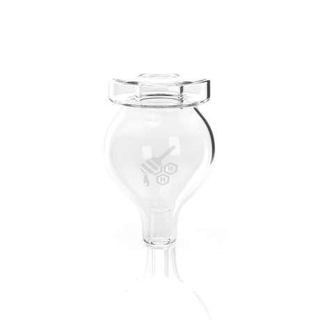 Honeybee Herb Quartz Stub Bubble Carb Cap for Dab Rigs, Clear 22mm, Front View