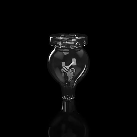 Honeybee Herb Quartz Stub Bubble Carb Cap for Dab Rigs, Clear Finish, Front View