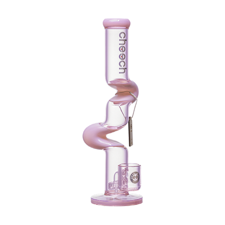 Cheech Glass 15" Zong Proxy Rig Front View with Zigzag Neck and Clear Base