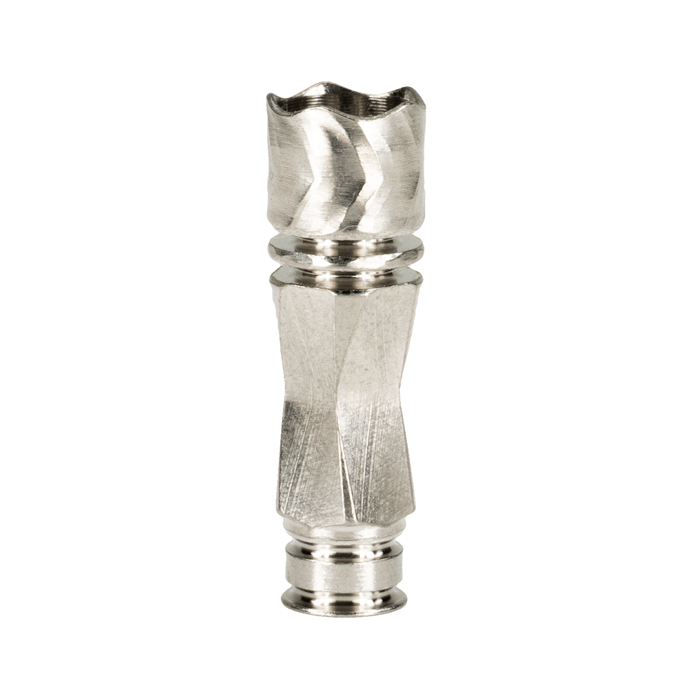 DynaVap 'The B' Vaporizer - Stainless Steel Body with Ribbed Design - Front View